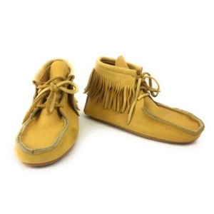 Geier Yellow Fringe Moccasins Leather Ankle Boots